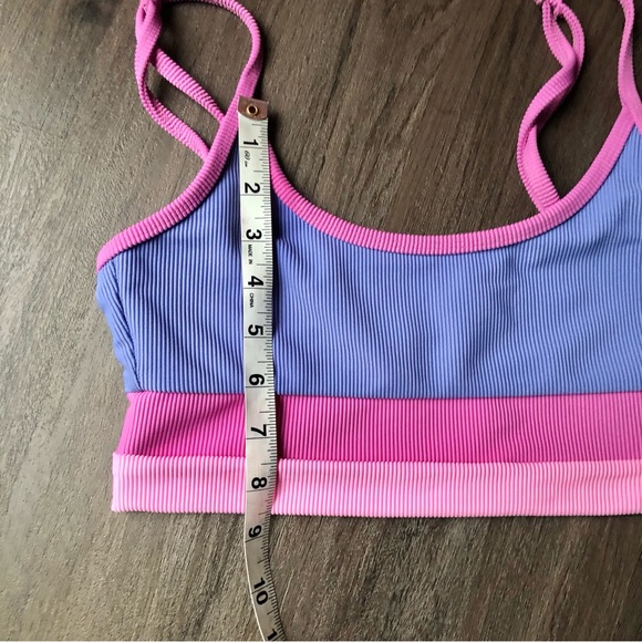 Beach Riot Bikini Color Block Purple Pink Size Medium High Waist 2 Piece Set - Picture 6 of 10